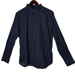 Robert Graham Long Sleeve Geometric Button Down Shirt Blue EUC Size XL